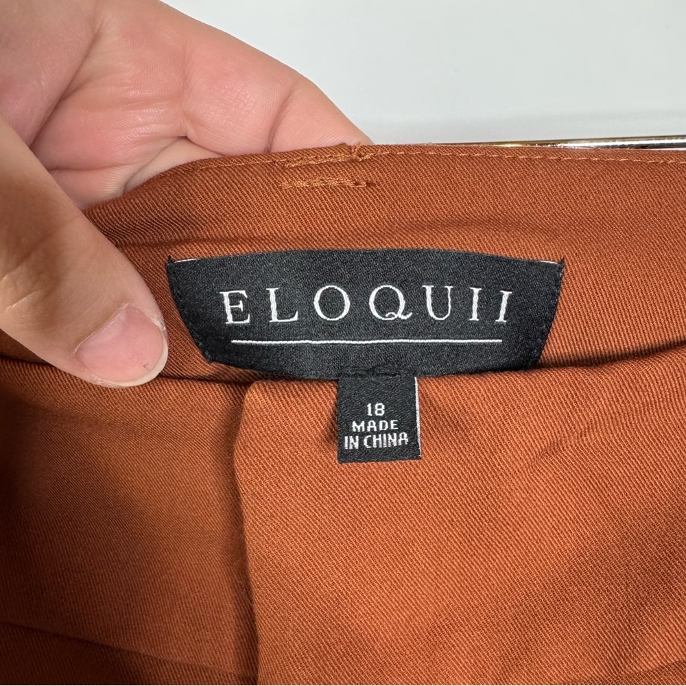 Eloquii Rust Orange Tapered Dress Pants - Picture 3 of 4